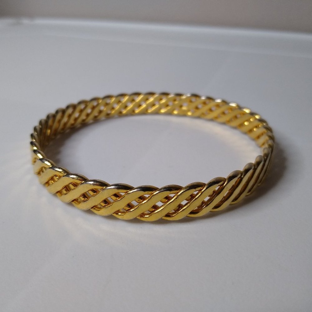 Vintage Solid Decorative Metal Bangle - image 1